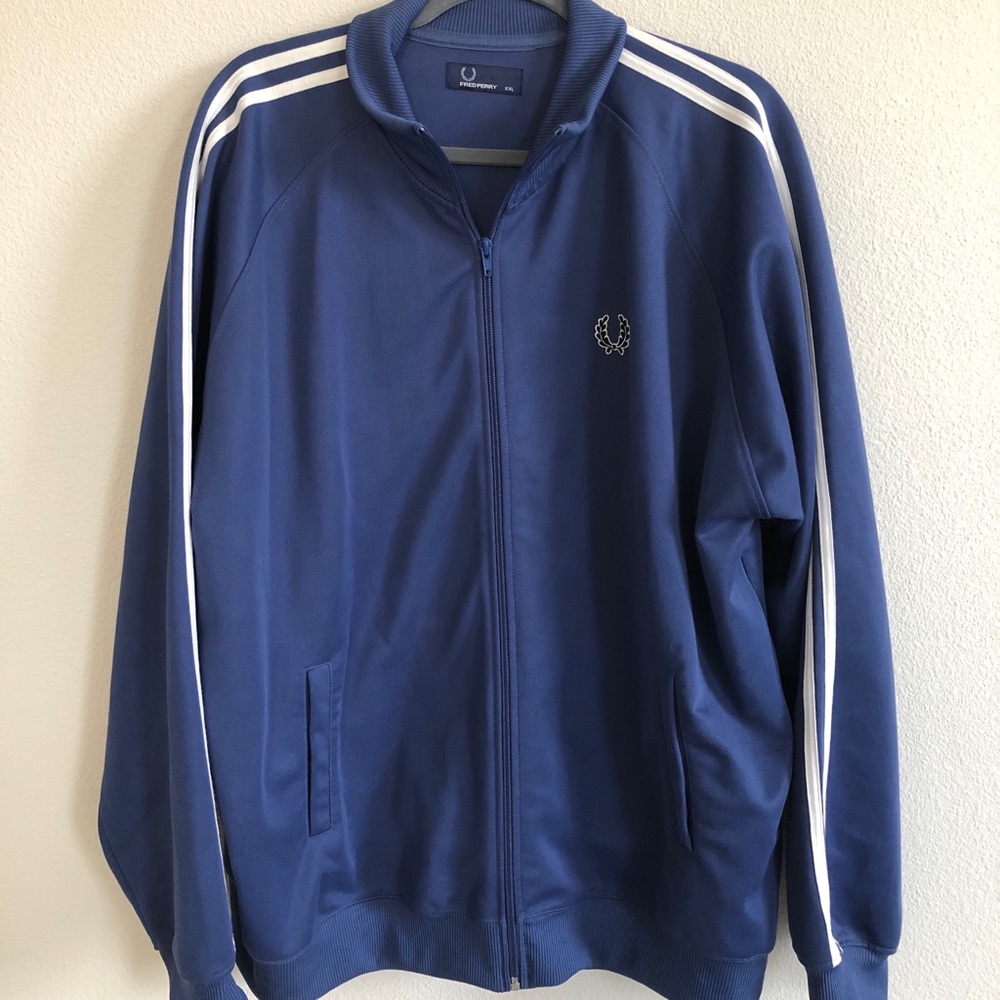 Fred Perry Athletic Sports Zip-Up Blue Jacket